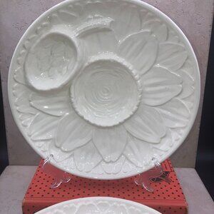 Vintage SUR LA Table Legged Artichoke Plate 9.5” Portuguese Ceramic Olfaire